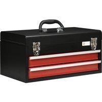 DURHAND 2 Drawer Tool Chest, Lockable Metal Tool Box with Ball Bearing Runners, Portable Toolbox, 460mm x 240mm x 220mm