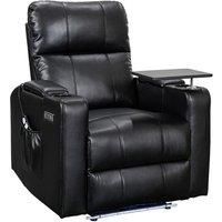 HOMCOM Recliner Sofa Chair PU Leather Armchair Cinema Massage Chair Swivel Nursing Gaming Chair Black