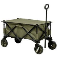 Outsunny Folding Wagon Garden Cart Collapsible Camping Trolley for Outdoor