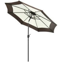 Outsunny 2.7m Garden Parasol Umbrella with 8 Metal Ribs, Tilt and Crank, Coffee