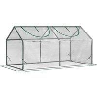 Outsunny Mini Greenhouse Portable Flower Planter Tomato Vegetable House for Garden Backyard with Zipper 120 x 60 x 60 cm, Clear