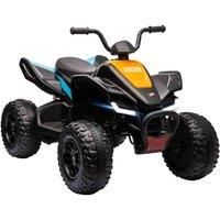 HOMCOM Mclaren Licensed 12V Quad Bike with Slow Start, Music, Headlights, MP3 Slot, Suspension Wheels, for 3-8 Years - Black