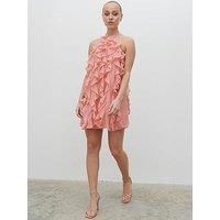 Pretty Lavish Kelsey Halter Ruffle Mini Dress - Pink