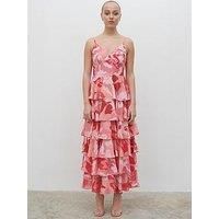 Pretty Lavish Lissy Ruffle Midaxi Dress - Pink