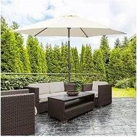 Outsunny 2.7M Adjustable Umbrella Garden Parasol - Cream White