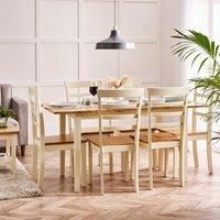 Salcombe Extending Rectangular Wooden Table & 6 Whitby Dining Chairs