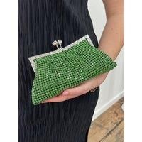 Green Crystal Clutch Bag