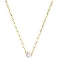 Seol + Gold Cz Solitaire Necklace