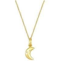 The Love Silver Collection Sterling Silver Dainty Moon Charm Pendant