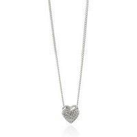 The Love Silver Collection Sterling Silver Cz Pave Heart Necklace