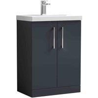 nuie Arno 600mm Floor Standing 2 Door Vanity & Basin 1 - Soft Black