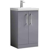 Nuie Arno 510mm Free-standing Standard Single Vanity brown/white 84.0 H x 51.0 W x 39.0 D cm