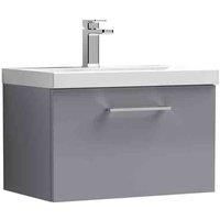 nuie Arno 600mm Wall Hung 1 Drawer Vanity & Basin 1 - Satin Grey