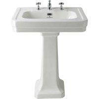 B C Designs BC Designs Victrion 640Mm Basin & Pedestal 3Th White