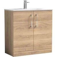 nuie Arno 800mm Floor Standing 2-Door Vanity & Basin 2 - Bleached Oak