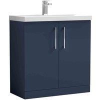 nuie Arno 800mm Floor Standing 2-Door Vanity & Basin 1 - Midnight Blue