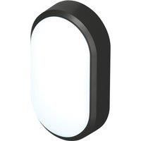 4lite Pylus Outdoor Oval LED Bulkhead Black 12W 1100lm (725VH)