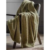 Crossland Grove Lucca Fleece Throw Olive 1300X1800Mm