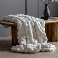 Crossland Grove Marnie Rabbit Fur Throw Cream 1300X1700Mm