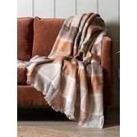 Crossland Grove Check Mohair Throw Rust 1300X1700Mm