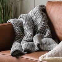 Crossland Grove Cross Knit Throw Grey 1300X1700Mm