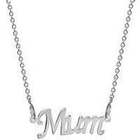 The Love Collection Sterling Silver Mum Necklace With Cable Chain