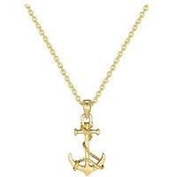 Seol + Gold 18Ct Gold Plated Sterling Silver Anchor Necklace