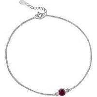 The Love Collection Sterling Silver Birthstone Cz Rubover Bracelet