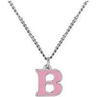 The Love Silver Collection Sterling Silver Enamel Alphabet Charm With Chain - Lilac