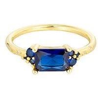 Seol + Gold Sapphire Cz Baguette Ring