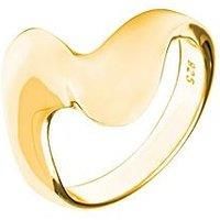 The Love Silver Collection 18Ct Gold Plated Large Curve Ring