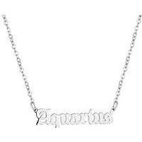 Zodiac Necklce In Gothic Font Silver Plated