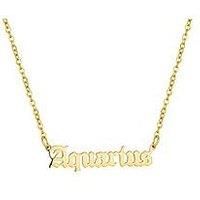 Zodiac Necklce In Gothic Font Gold Plated