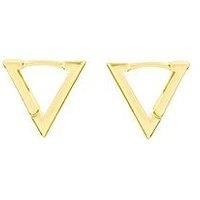 The Love Silver Collection Gold Colour Triangle Huggie Hoops