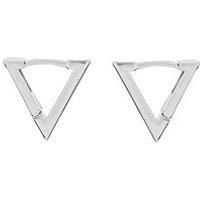 Silver Colour Triangle Huggie Hoops