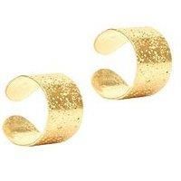 The Love Silver Collection Gold Colour Textured Ear Cuff