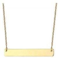 The Love Silver Collection 18Ct Gold Plated Manifest Bar Necklace