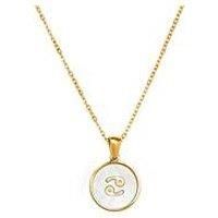 The Love Collection Gold Plated Mother Of Pearl Zodiac Charm Necklace