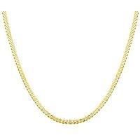 The Love Silver Collection Men'S 18Ct Gold Plated Sterling Silver 1/4 Oz Curb Necklace