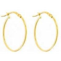 Love Gold 9Ct Gold Light Weight Oval Creole Hoops