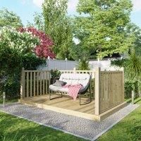 Power Timber Decking Kit Handrails on Three Sides - 1.8 x 3m