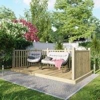 Power Timber Decking Kit Handrails on Three Sides - 1.8 x 3.6m