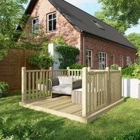 Power Timber Decking Kit Handrails on Three Sides - 2.4 x 2.4m