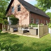 Power Timber Decking Kit Handrails on Three Sides - 3 x 6m