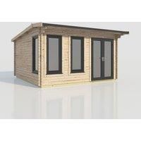 Power 16x16 Apex Log Cabin, Doors to the Right - 44mm Logs