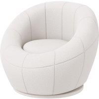 HOMCOM Modern Accent Chair, Swivel Upholstered Armchair for Living Room, Bedroom, Home Office, White