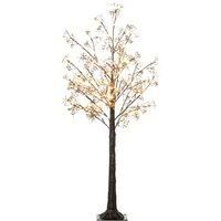 HOMCOM 5ft Artificial Gypsophila Blossom Tree Light with 96 Warm White LED Light, Baby Breath Flowers for Home Party Wedding, Indoor and Outdoor Use