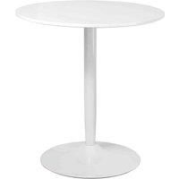 HOMCOM Round Dining Table, Modern Dining Room Table with Steel Base, Non-slip Foot Pad, Space Saving Small Dining Table, White