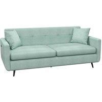 HOMCOM 165cm 2 Seater Sofa for Living Room, Modern Fabric Couch, Tufted Loveseat Sofa Settee w/ Steel Legs, 2 Storage Pockets, Blue