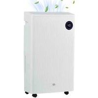 HOMCOM 5500mL Portable Dehumidifier with Air Purifier, UVC, Ioniser, 24H Timer, 5 Modes, 16L/Day, for Home Laundry, White